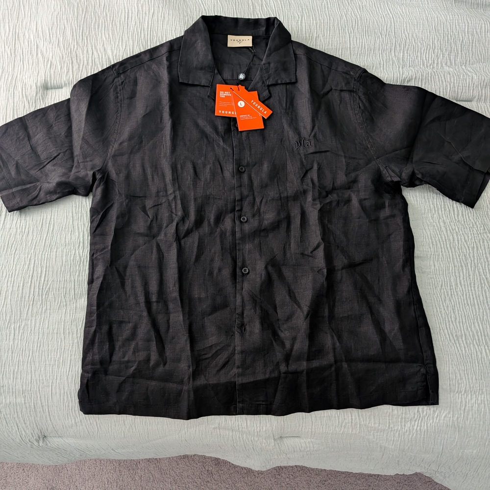Youngla Black Short Sleeve Men's Shirt